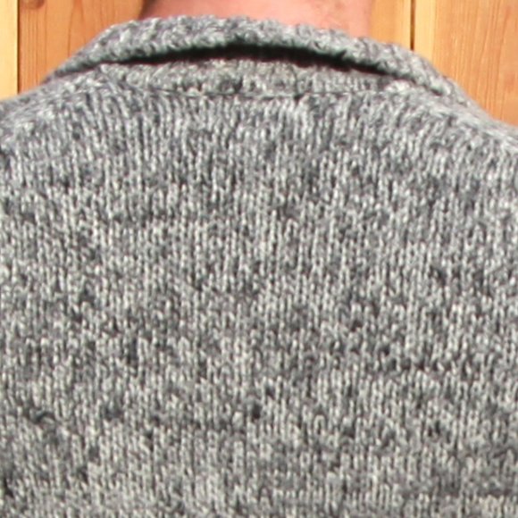 Calvin Klein Black/Gray Patterned V-neck Zipper Sweater Looks Good with Black! - Picture 4 of 5